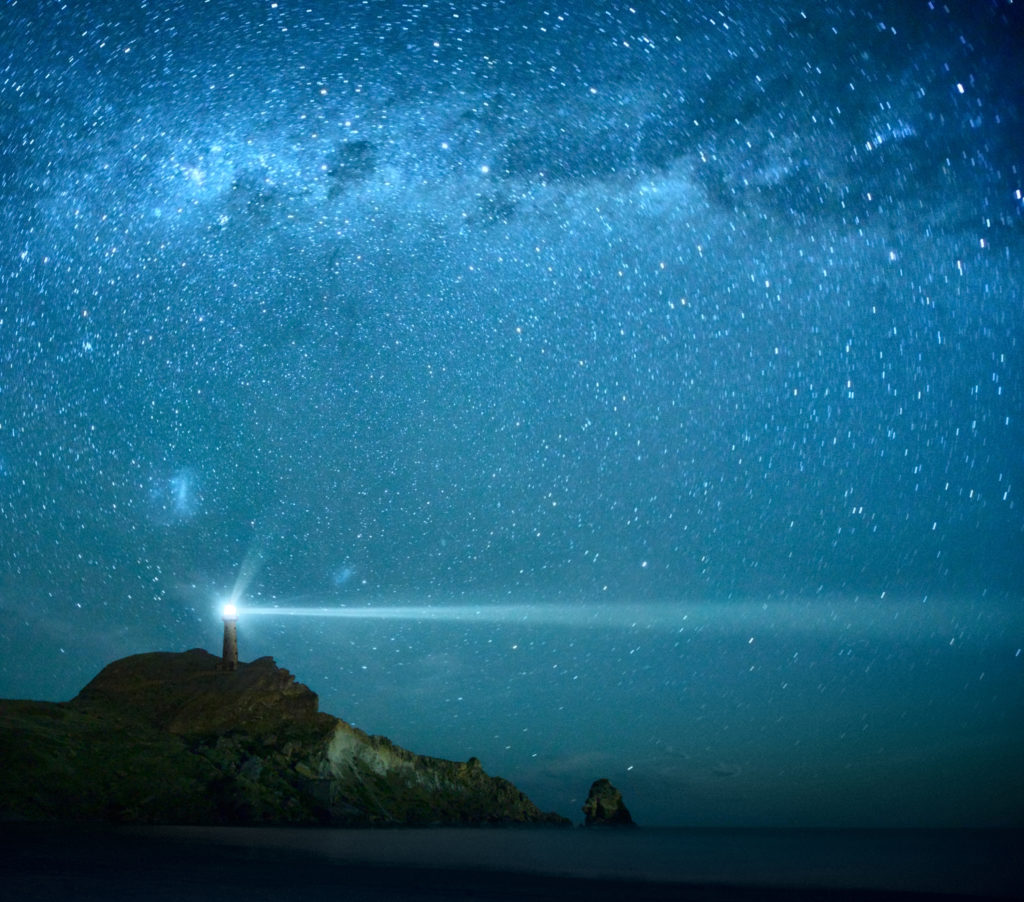 Lighthouse Under Milky Way stars